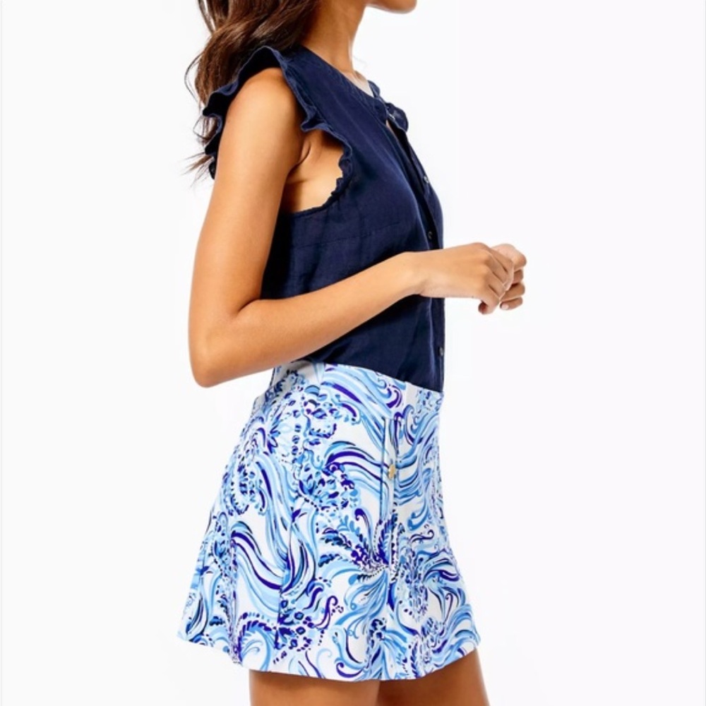 Lilly Pulitzer Blue & White Printed Skort - Picture 2 of 13